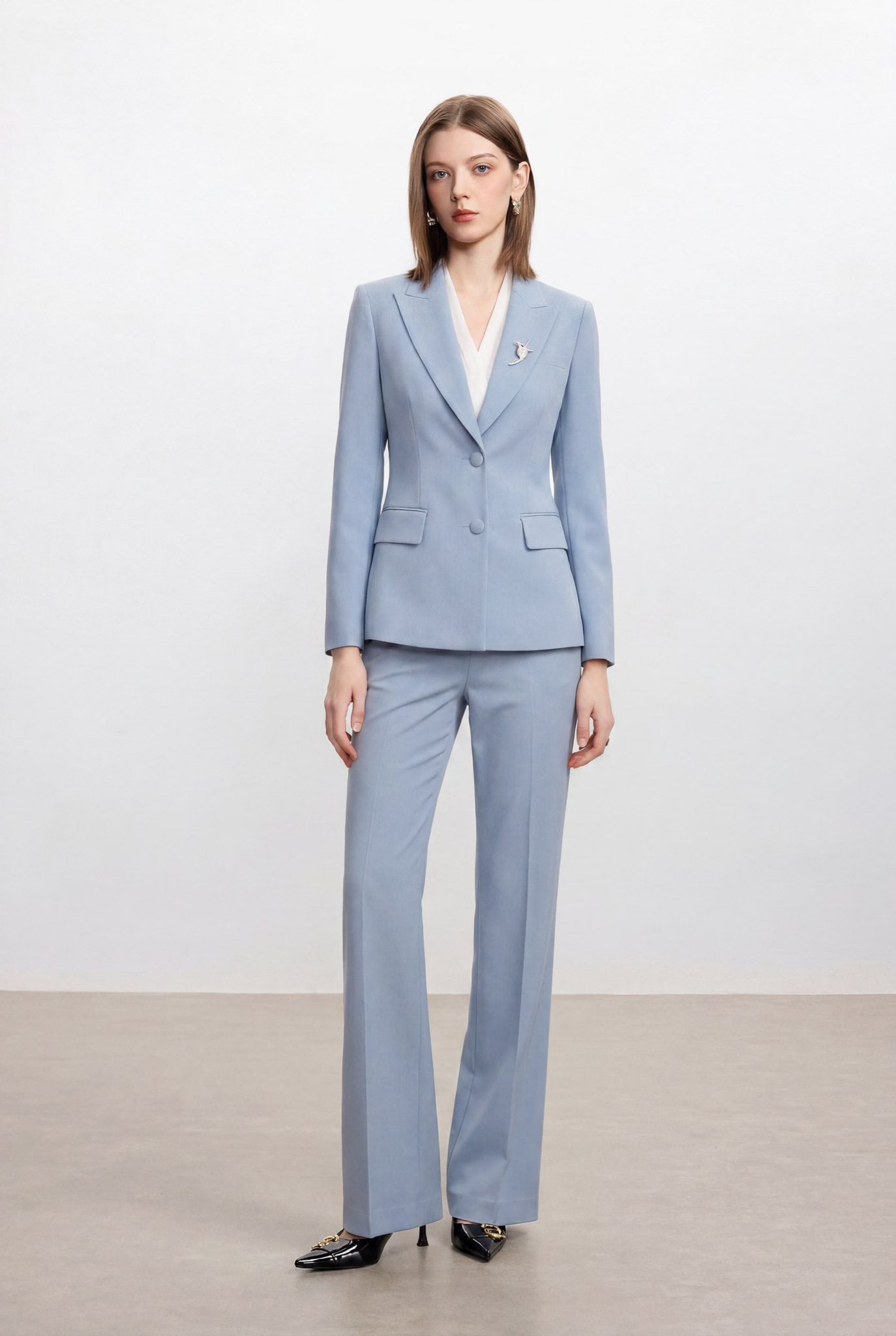 The Serene Skyline Modern Power Suit
