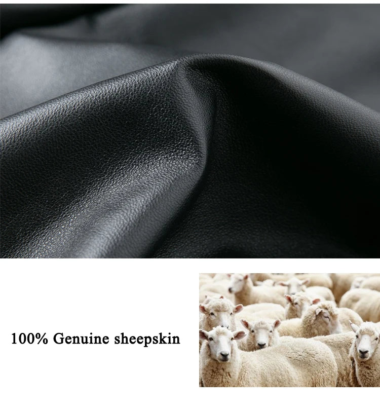 Genuine Leather Skirts For Women 2025 Europe Street Top Layer Sheepskin Pleated Faldas Mujer Long Umbrella Super Large Hem Jupe