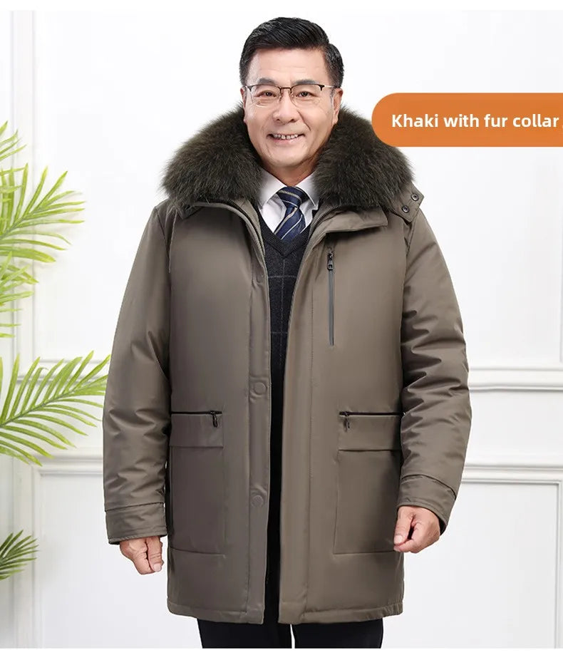Canada Fashion Winter Jacket for Men Down Coat Parka Men's White Goose Down Jacket Long Padding Detachable Down Inner Liner H819
