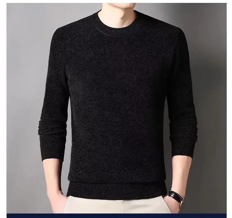 Men's Sweater Wool Warm Pullovers O-Neck Knit Winter Fit Tops Male Thick Knitwear Mens Jumpers Bottoming Shirt Plus Size 4XL 3XL
