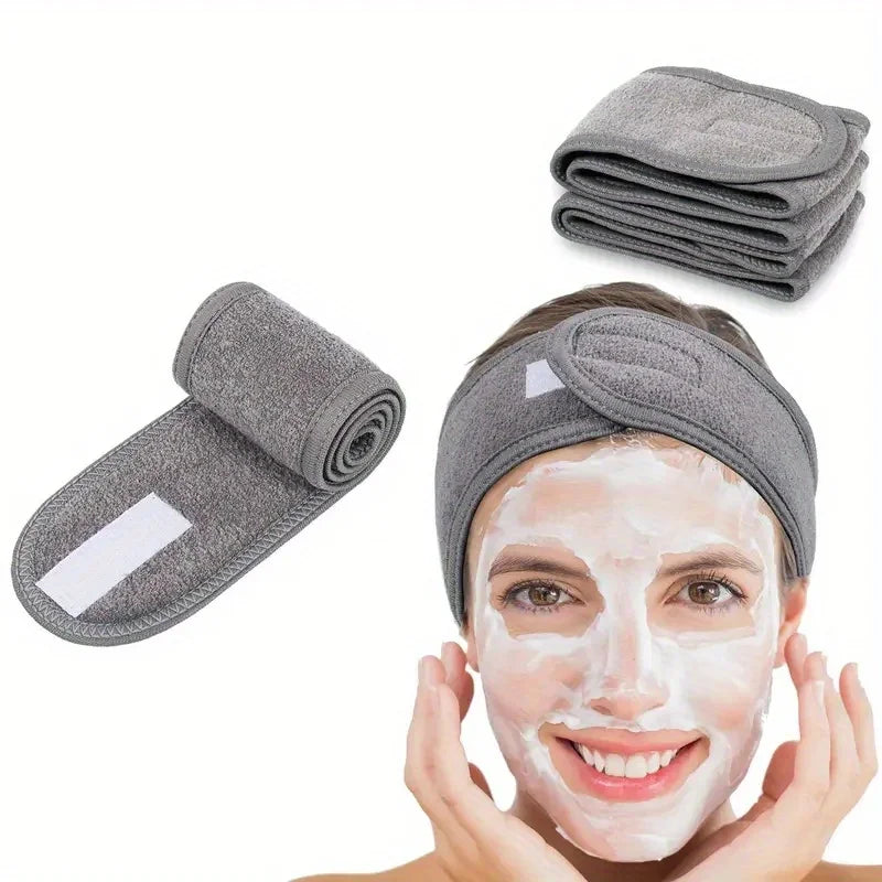 Women's Adjustable Wide Headband - Great Cosmetic Accessory for Yoga, Sports, Spa, Bath, Shower, Makeup and Face Wash
