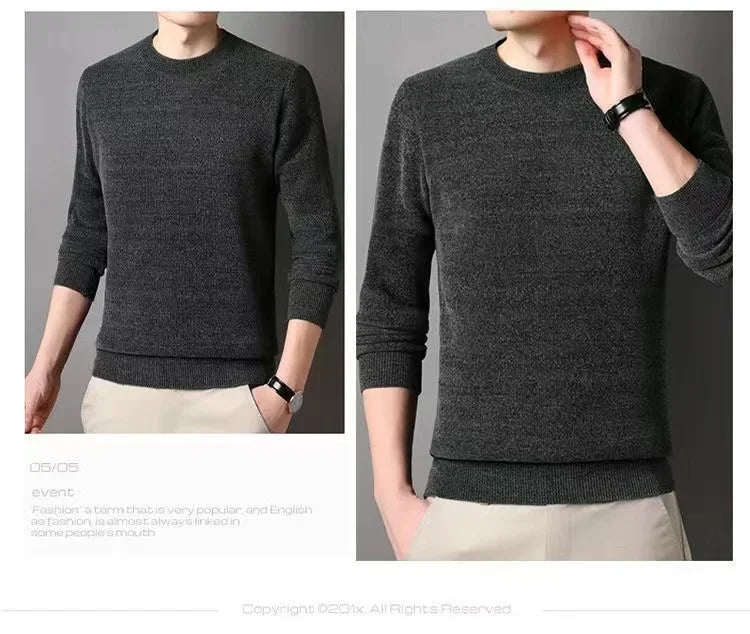 Men's Sweater Wool Warm Pullovers O-Neck Knit Winter Fit Tops Male Thick Knitwear Mens Jumpers Bottoming Shirt Plus Size 4XL 3XL