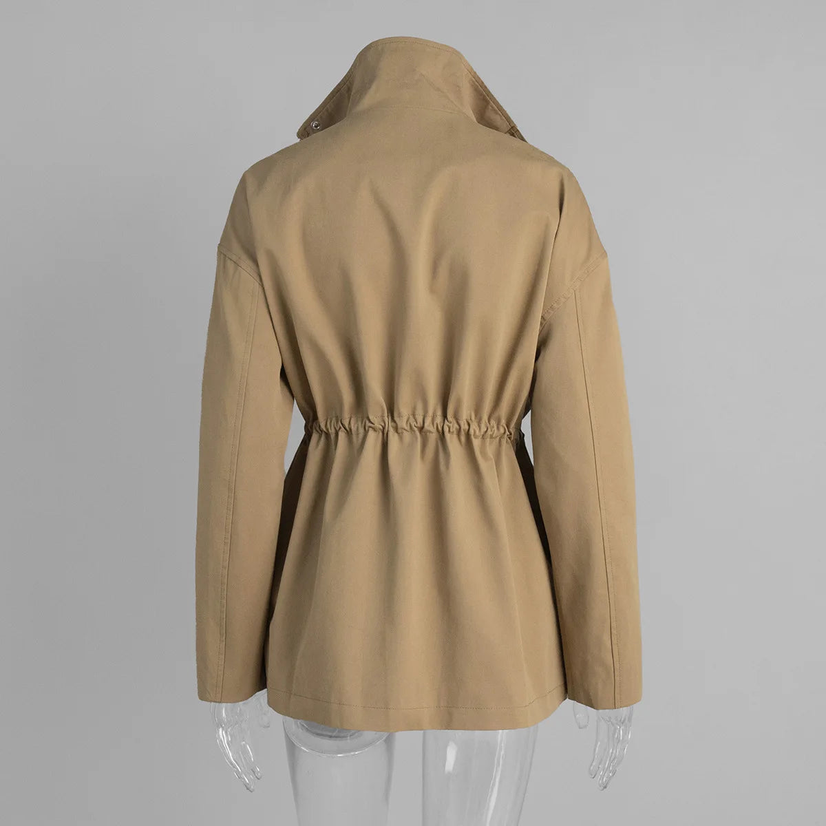 Tossy Stand Collar Lace-Up Trench Jacket Fashion Female Autumn 2025 Commute Long Sleeves Casual Women's High Waist Trench Coat