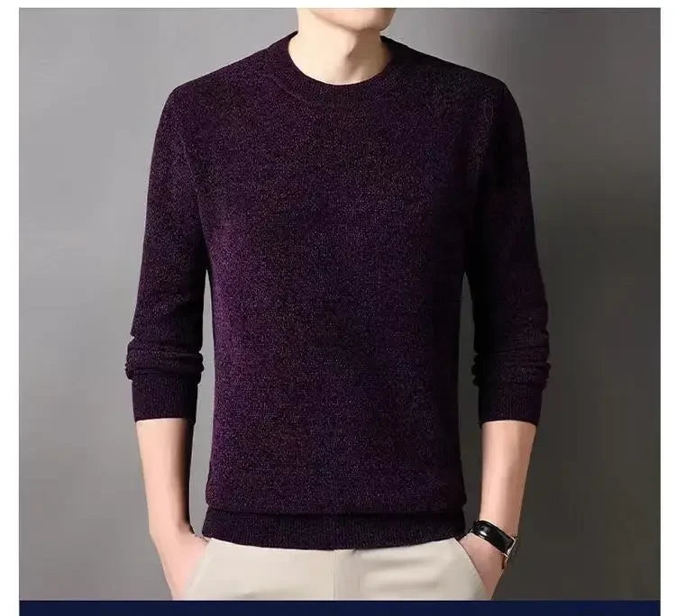 Men's Sweater Wool Warm Pullovers O-Neck Knit Winter Fit Tops Male Thick Knitwear Mens Jumpers Bottoming Shirt Plus Size 4XL 3XL