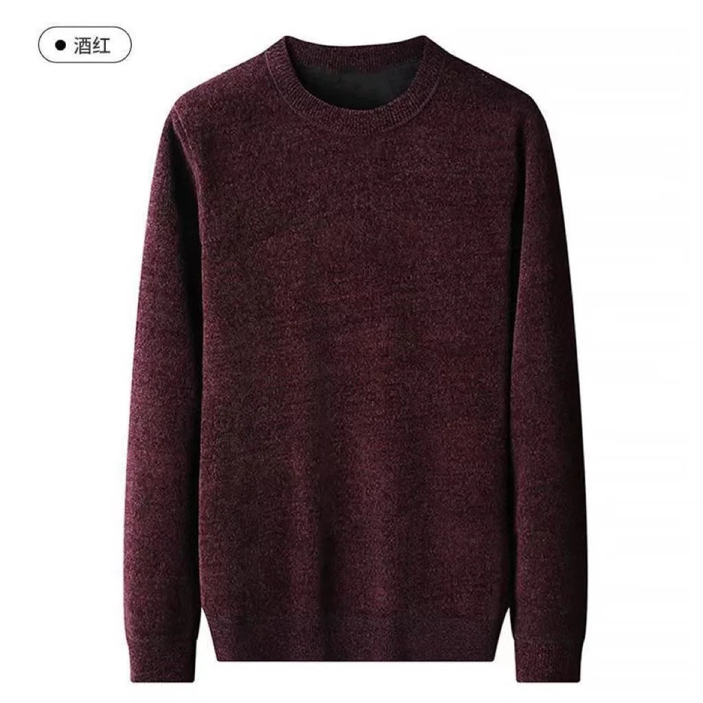 Men's Sweater Wool Warm Pullovers O-Neck Knit Winter Fit Tops Male Thick Knitwear Mens Jumpers Bottoming Shirt Plus Size 4XL 3XL