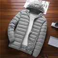 Lightweight Men's Quilted Jacket Hooded Stand Collar All-Match Winter Coat Casual Versatile Cotton Blend Fashion for All Seasons