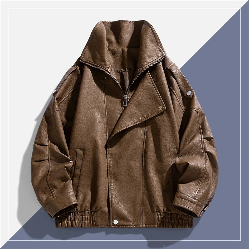 Autumn Winter New High Quality Outdoor Handsome Windproof Breathable Leather Jacket Comfortable Multi functional Trendy Jacket