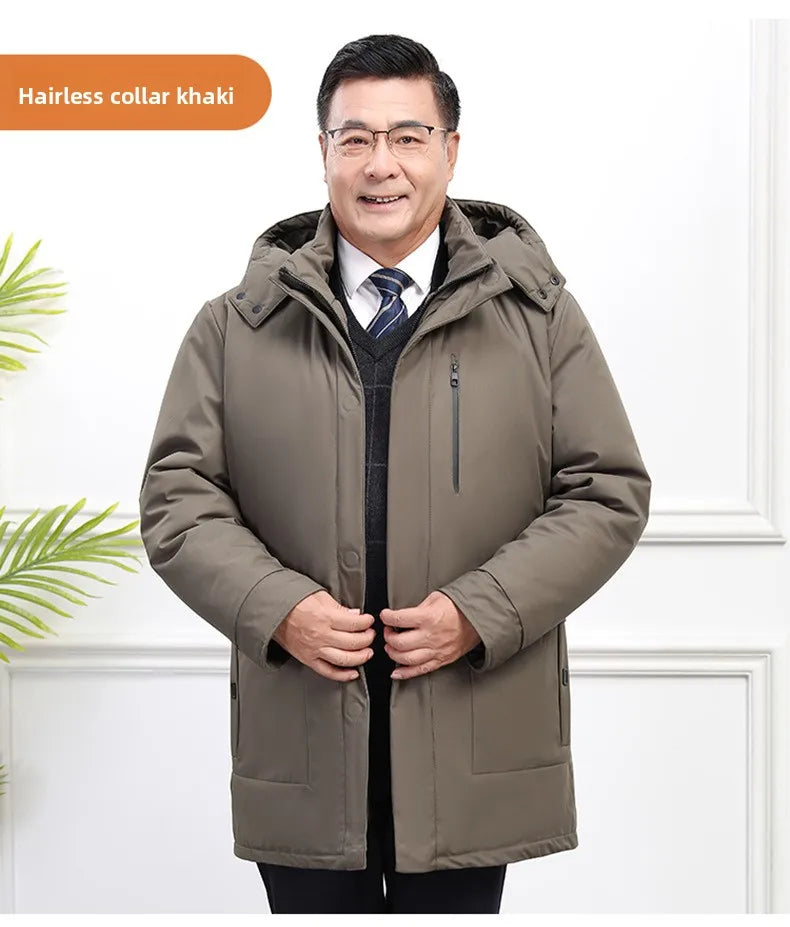 Canada Fashion Winter Jacket for Men Down Coat Parka Men's White Goose Down Jacket Long Padding Detachable Down Inner Liner H819