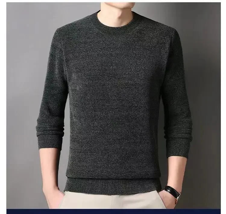 Men's Sweater Wool Warm Pullovers O-Neck Knit Winter Fit Tops Male Thick Knitwear Mens Jumpers Bottoming Shirt Plus Size 4XL 3XL