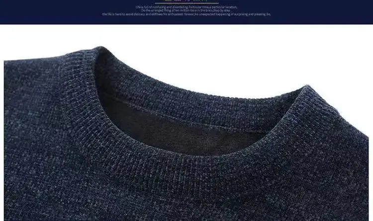 Men's Sweater Wool Warm Pullovers O-Neck Knit Winter Fit Tops Male Thick Knitwear Mens Jumpers Bottoming Shirt Plus Size 4XL 3XL