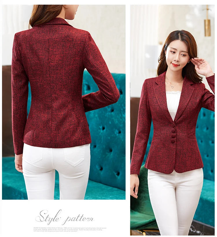 Fashion Women Blazers Jackets Work Office Lady Suit 2025 Slim Single Breasted Business Female Blazer Coats Formal Veste Femme