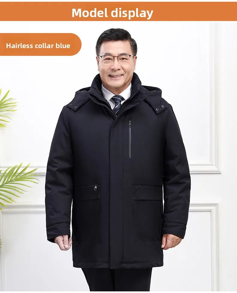 Canada Fashion Winter Jacket for Men Down Coat Parka Men's White Goose Down Jacket Long Padding Detachable Down Inner Liner H819