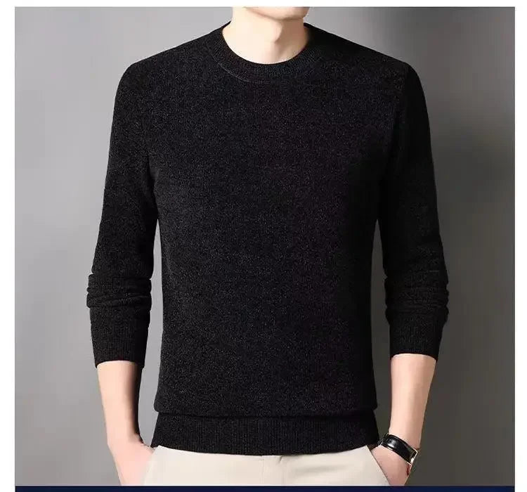 Men's Sweater Wool Warm Pullovers O-Neck Knit Winter Fit Tops Male Thick Knitwear Mens Jumpers Bottoming Shirt Plus Size 4XL 3XL