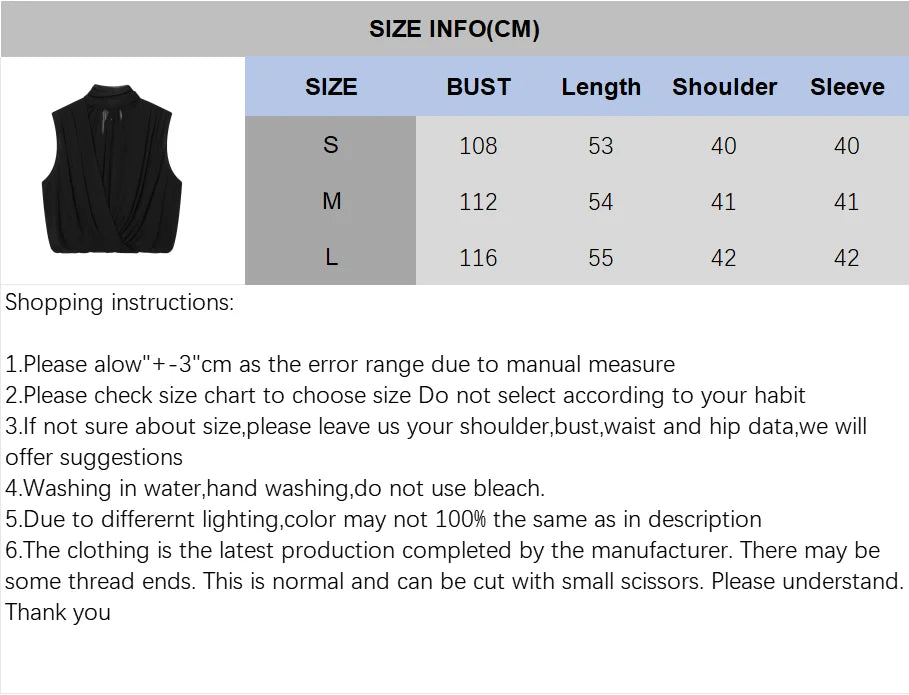 Women's Draped Balloon Vest Spring Summer High Neck Sleeveless Women Tank Top Crossover Puffed Hem Simple Female Chic Tops