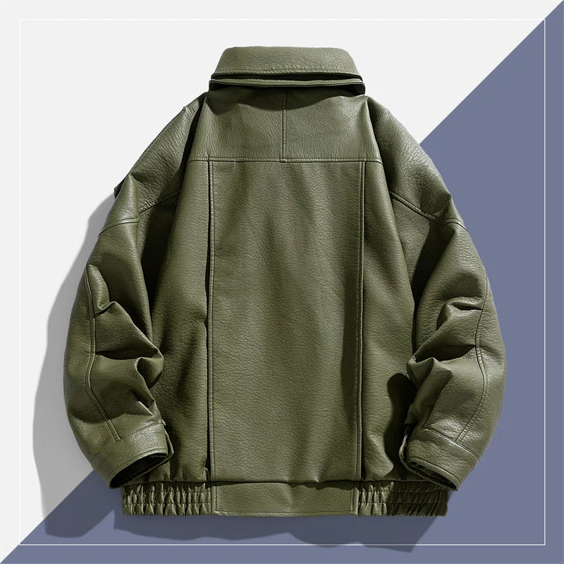Autumn Winter New High Quality Outdoor Handsome Windproof Breathable Leather Jacket Comfortable Multi functional Trendy Jacket
