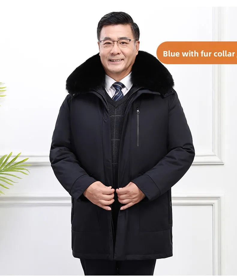 Canada Fashion Winter Jacket for Men Down Coat Parka Men's White Goose Down Jacket Long Padding Detachable Down Inner Liner H819