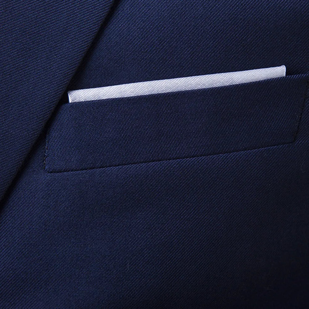 Men Suits Blazers 3 Pieces 2 Sets Elegant  Wedding Business Vest Pants Blue Coats 2022 Formal Jackets Korean