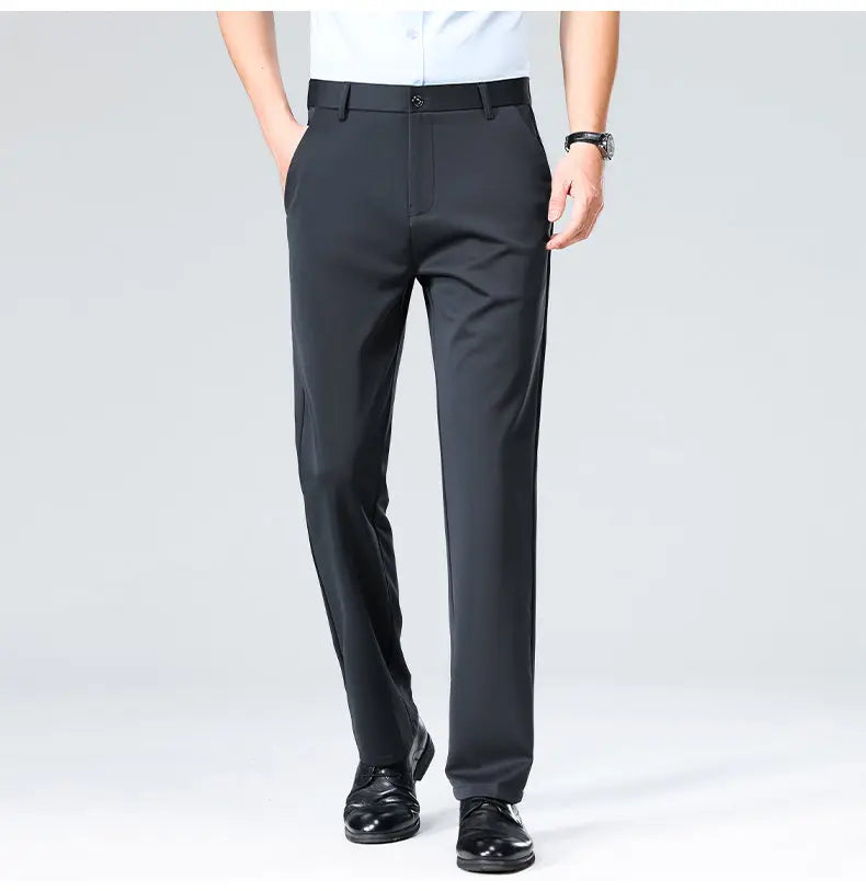 Men's Stretch Suit Pants Business Casual Dress Pants Wrinkle Resistant 4-Way Stretch Golf Casual Pants Spring Summer Blue Black