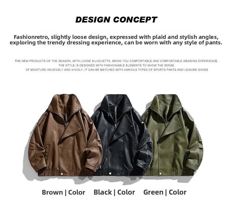 Autumn Winter New High Quality Outdoor Handsome Windproof Breathable Leather Jacket Comfortable Multi functional Trendy Jacket