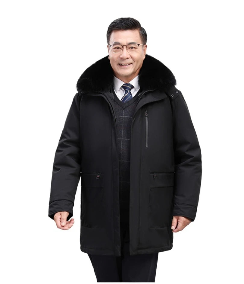 Canada Fashion Winter Jacket for Men Down Coat Parka Men's White Goose Down Jacket Long Padding Detachable Down Inner Liner H819