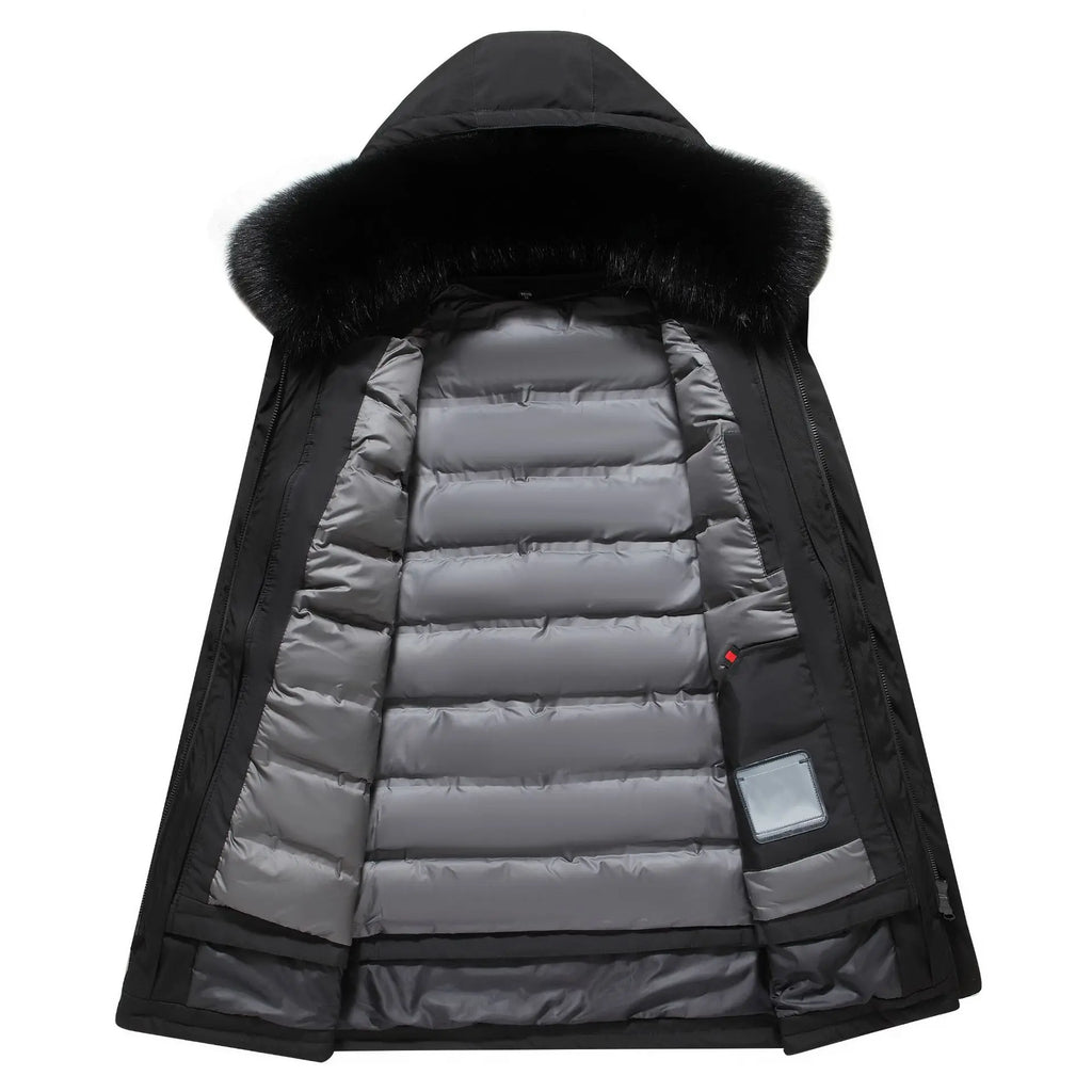 Canada Fashion Winter Jacket for Men Down Coat Parka Men's White Goose Down Jacket Long Padding Detachable Down Inner Liner H819