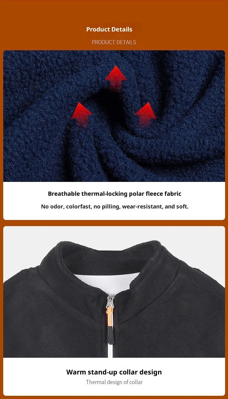 Heated Fleece Vest Smart Warming Jacket Winter Electric Thermal Coat Men Women USB Charging Lightweight Outdoor Sports