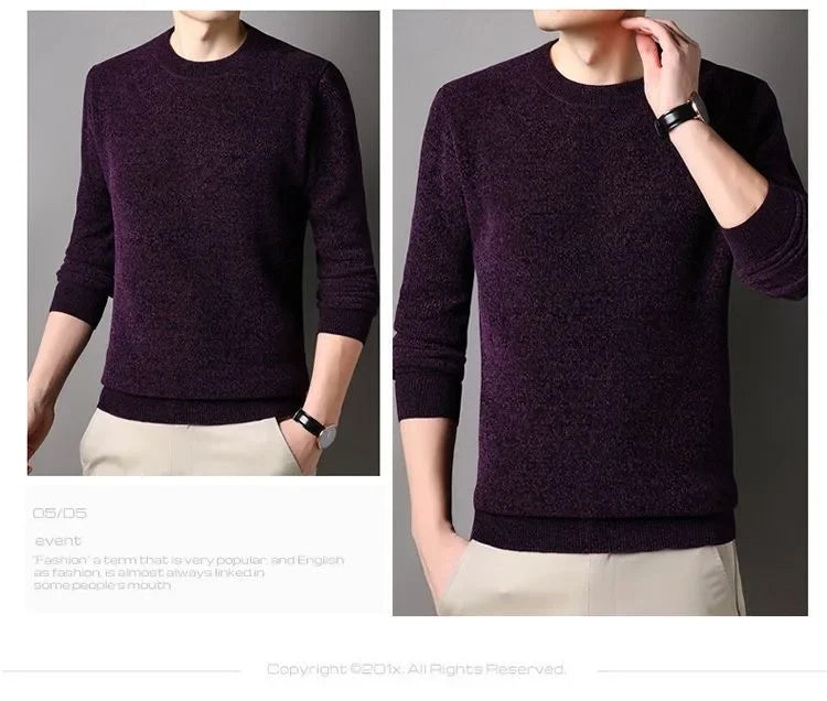 Men's Sweater Wool Warm Pullovers O-Neck Knit Winter Fit Tops Male Thick Knitwear Mens Jumpers Bottoming Shirt Plus Size 4XL 3XL
