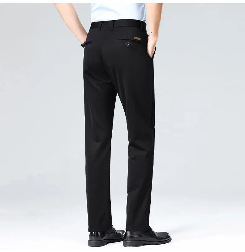 Men's Stretch Suit Pants Business Casual Dress Pants Wrinkle Resistant 4-Way Stretch Golf Casual Pants Spring Summer Blue Black