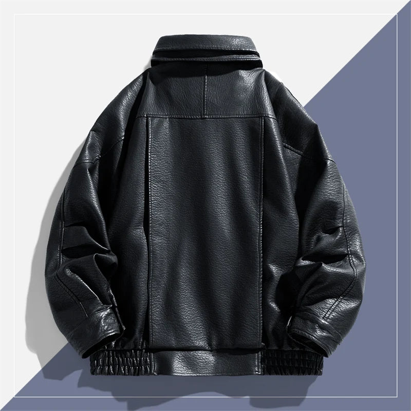 Autumn Winter New High Quality Outdoor Handsome Windproof Breathable Leather Jacket Comfortable Multi functional Trendy Jacket