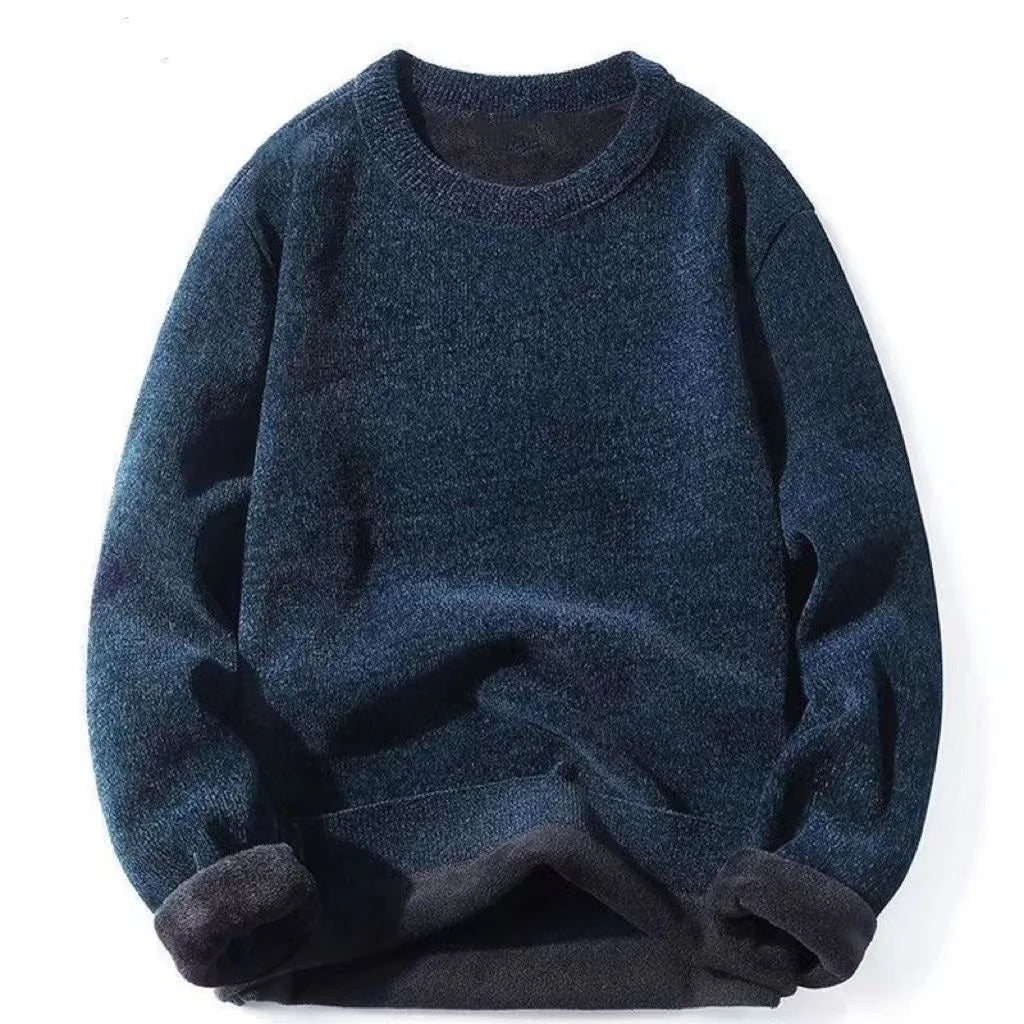 Men's Sweater Wool Warm Pullovers O-Neck Knit Winter Fit Tops Male Thick Knitwear Mens Jumpers Bottoming Shirt Plus Size 4XL 3XL