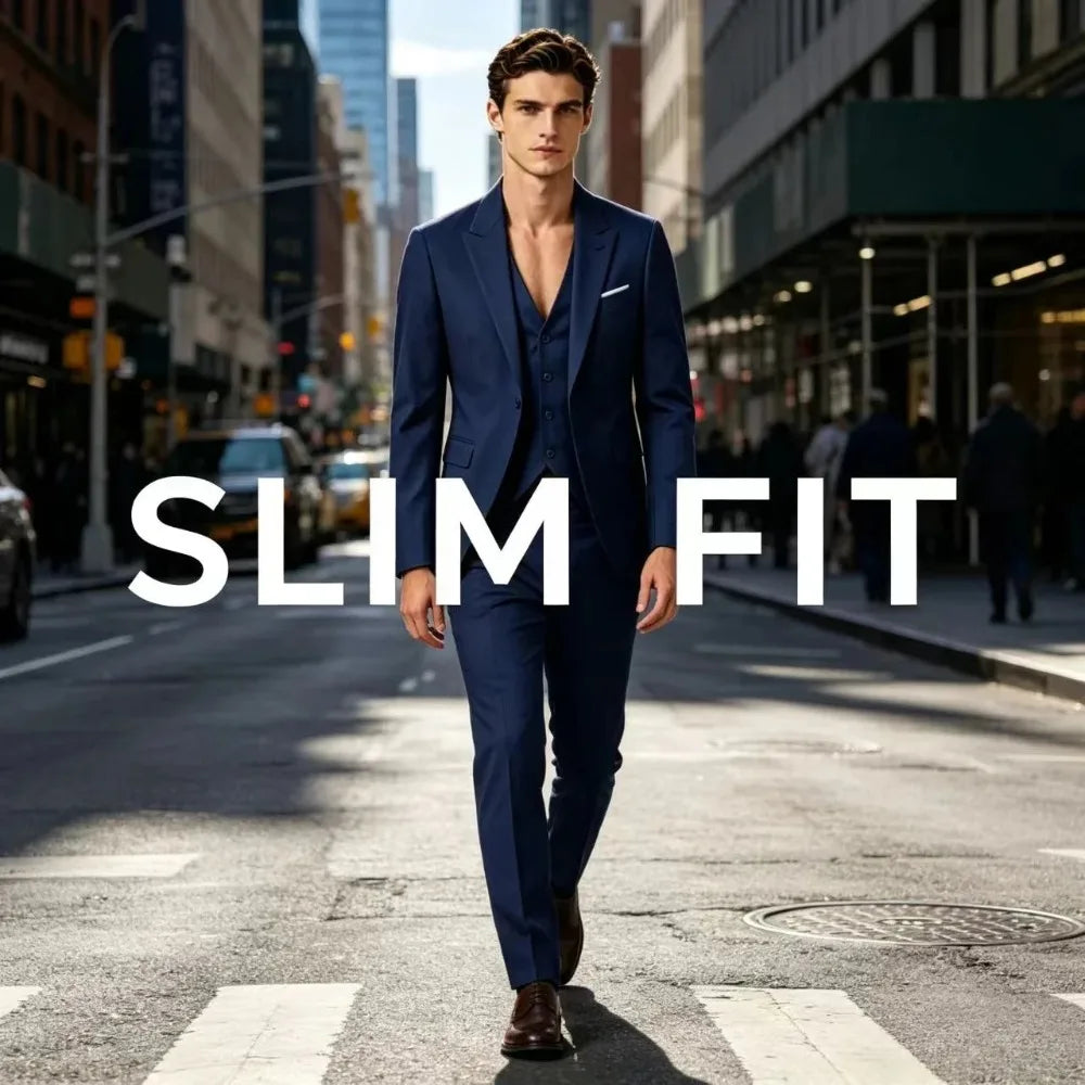 Men Suits Blazers 3 Pieces 2 Sets Elegant  Wedding Business Vest Pants Blue Coats 2022 Formal Jackets Korean