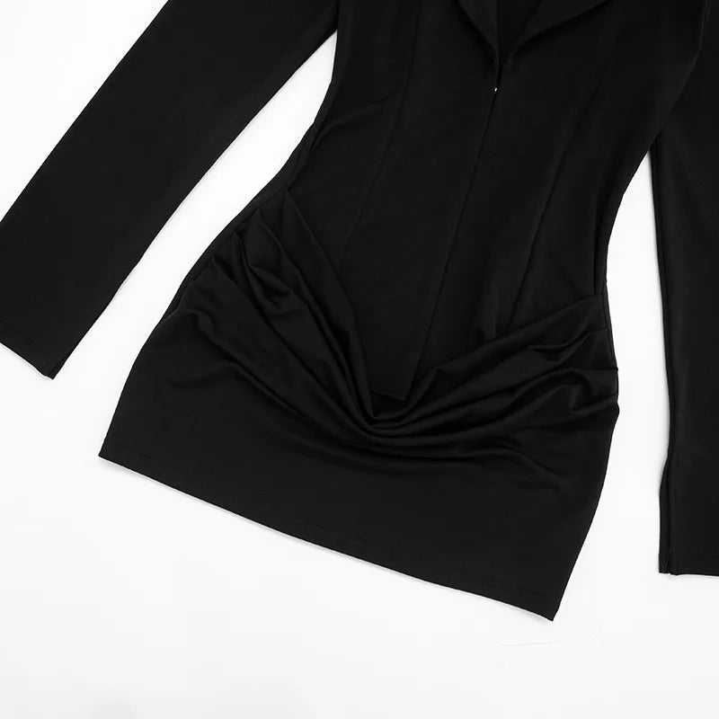 Nsauye Elegant Evening Short Dress Women Fall Long Sleeve Sexy Fashion Night Club Party White Mini Wrap Corset Dress 2025 Winter