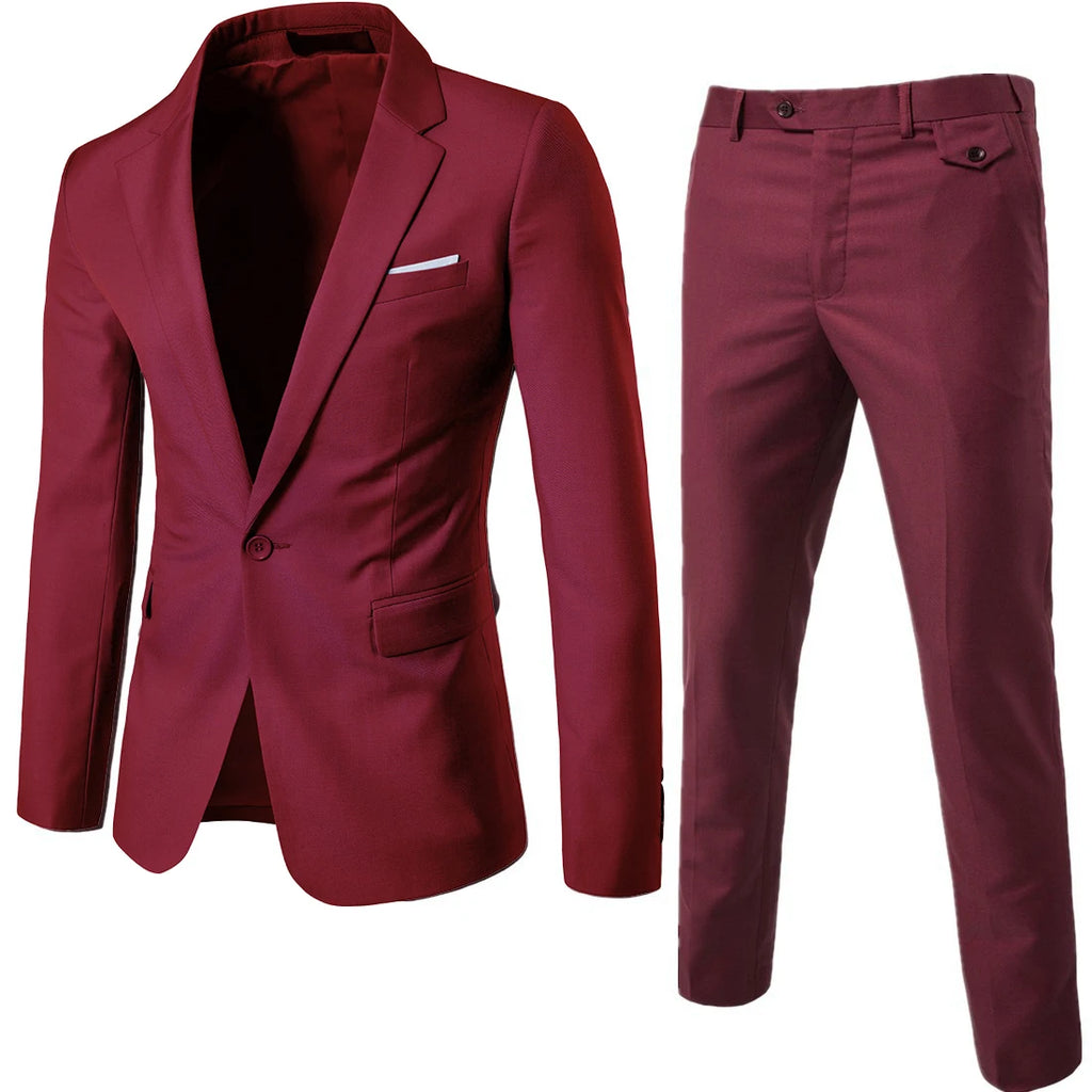 Men Suits Blazers 3 Pieces 2 Sets Elegant  Wedding Business Vest Pants Blue Coats 2022 Formal Jackets Korean