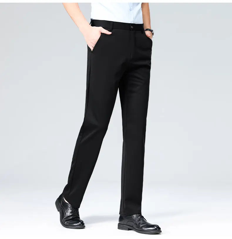Men's Stretch Suit Pants Business Casual Dress Pants Wrinkle Resistant 4-Way Stretch Golf Casual Pants Spring Summer Blue Black