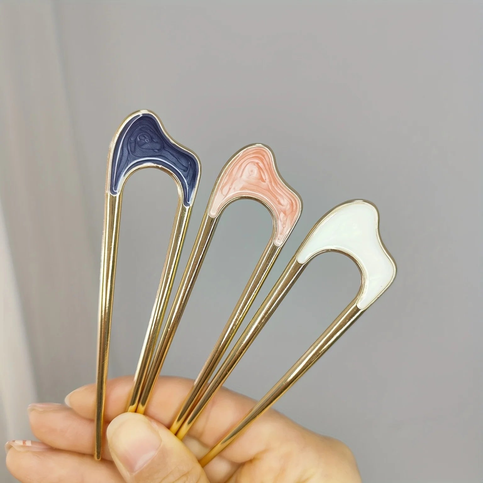 3pcs French Style U-shaped Hair Forks Vintage Hairpins Updo Bun Hair Accessories For Women Female