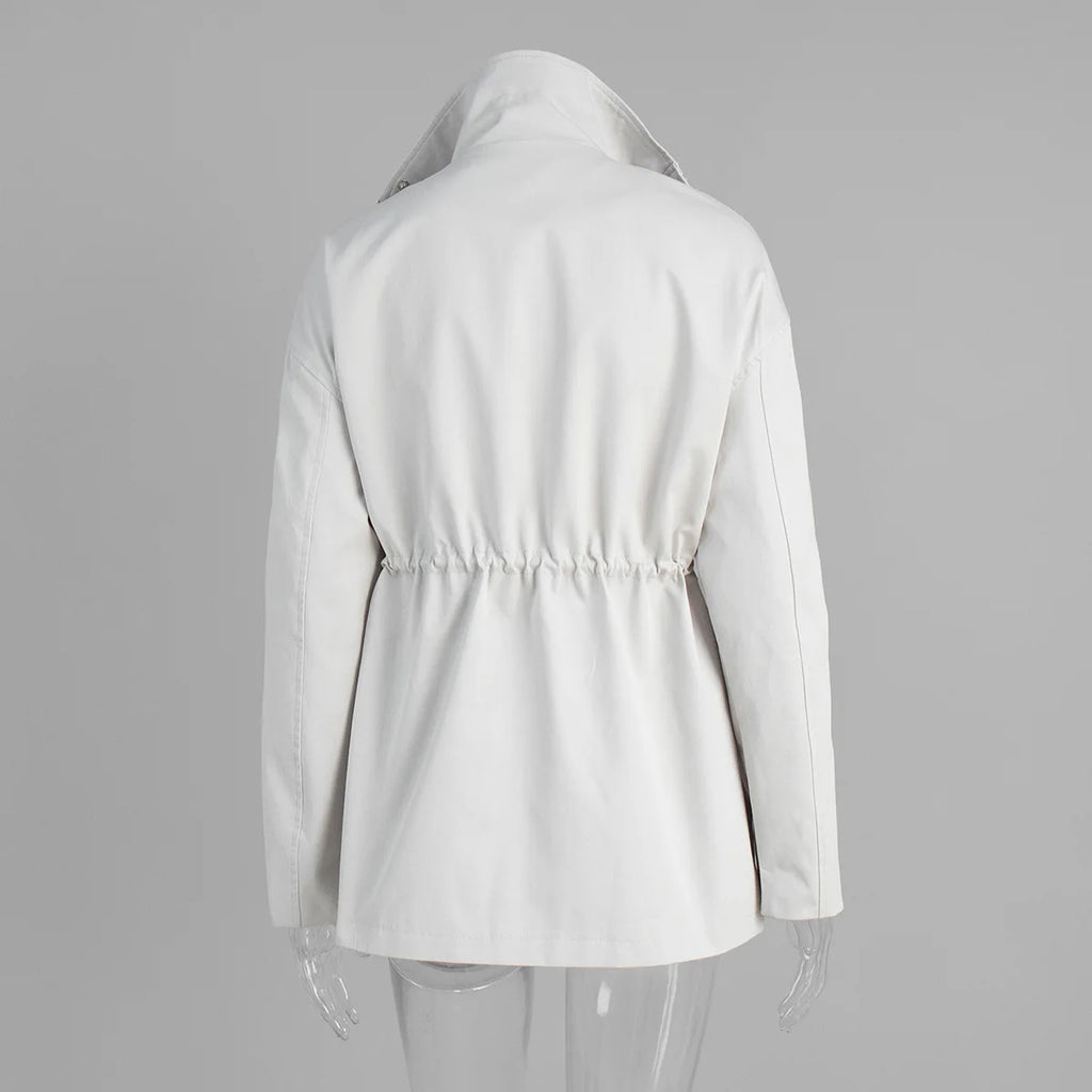 Tossy Stand Collar Lace-Up Trench Jacket Fashion Female Autumn 2025 Commute Long Sleeves Casual Women's High Waist Trench Coat