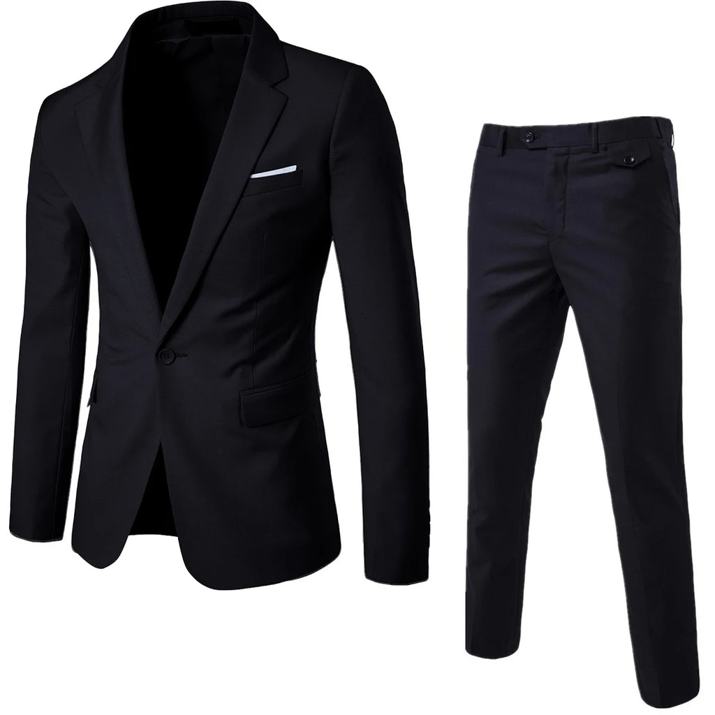 Men Suits Blazers 3 Pieces 2 Sets Elegant  Wedding Business Vest Pants Blue Coats 2022 Formal Jackets Korean