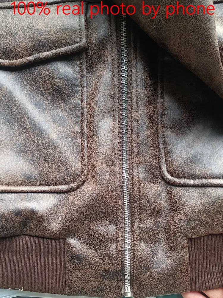 Women Retro Vintage Coffee Faux Leather PU Baseball Jackets Female Moto Biker Pockets Mate Suede Loose Fit Streetwear Coats Tops