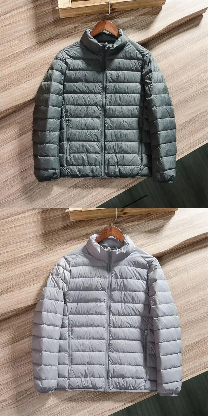 Lightweight Men's Quilted Jacket Hooded Stand Collar All-Match Winter Coat Casual Versatile Cotton Blend Fashion for All Seasons