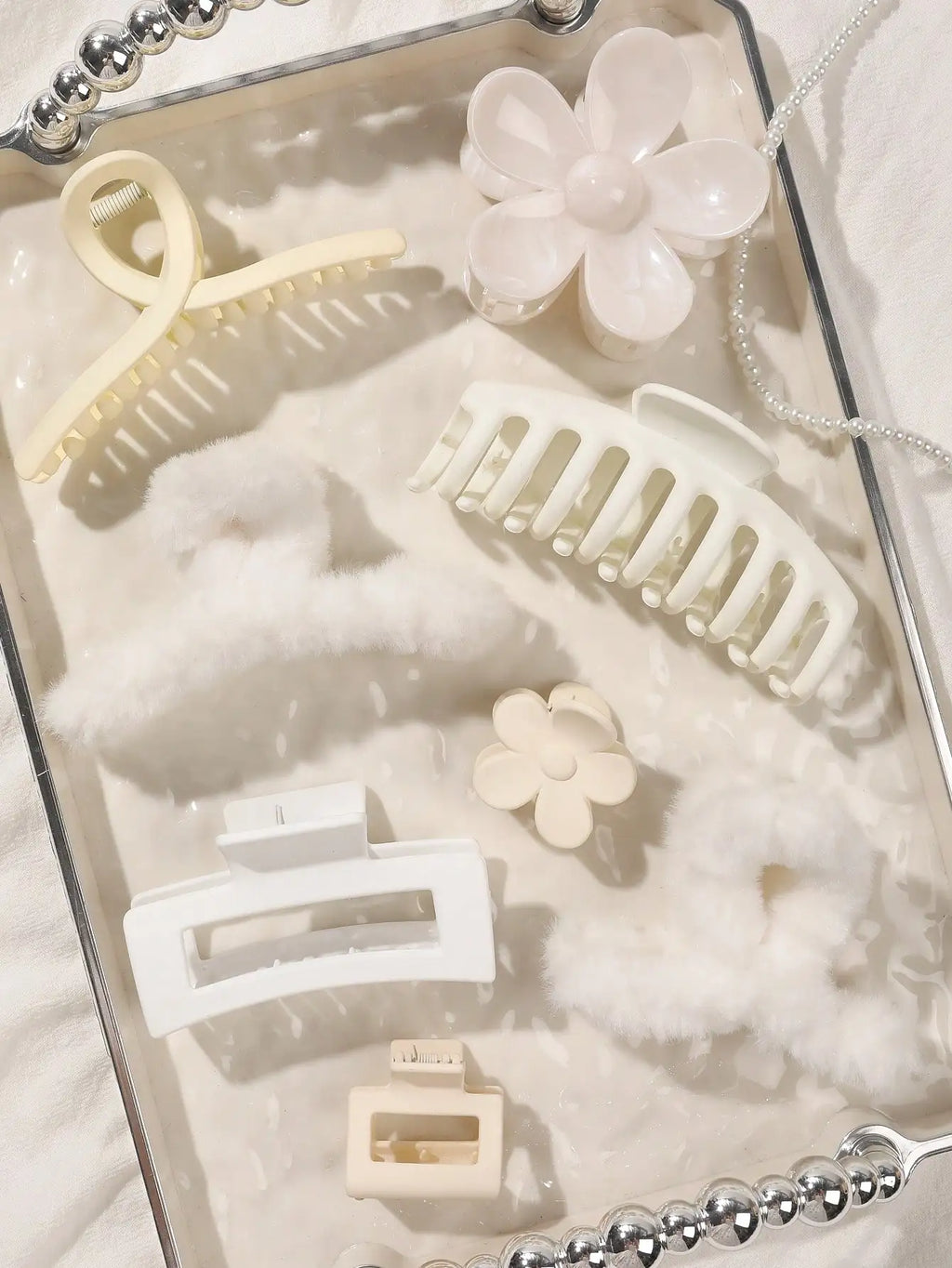 8Pcs Autumn Winter Pink Fashion Hair Accessories for Women 4.9Inch Large Hair Claw Clips,Matte Banana Clip,Strong Hold Jaw Clip