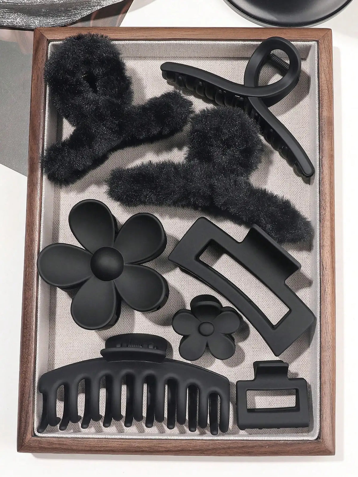 8Pcs Autumn Winter Pink Fashion Hair Accessories for Women 4.9Inch Large Hair Claw Clips,Matte Banana Clip,Strong Hold Jaw Clip