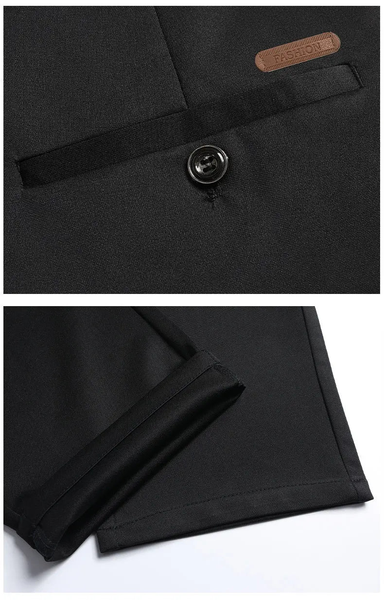 Men's Stretch Suit Pants Business Casual Dress Pants Wrinkle Resistant 4-Way Stretch Golf Casual Pants Spring Summer Blue Black