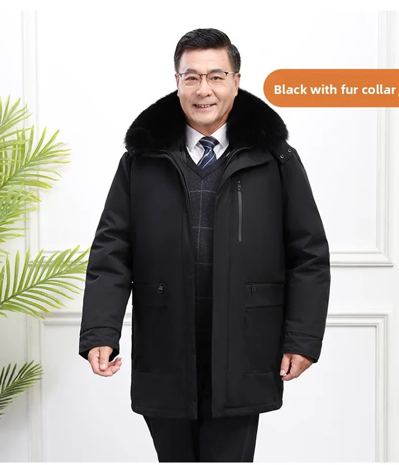 Canada Fashion Winter Jacket for Men Down Coat Parka Men's White Goose Down Jacket Long Padding Detachable Down Inner Liner H819
