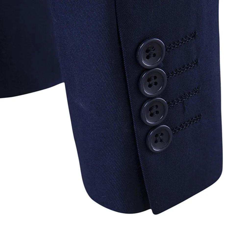 Men Suits Blazers 3 Pieces 2 Sets Elegant  Wedding Business Vest Pants Blue Coats 2022 Formal Jackets Korean