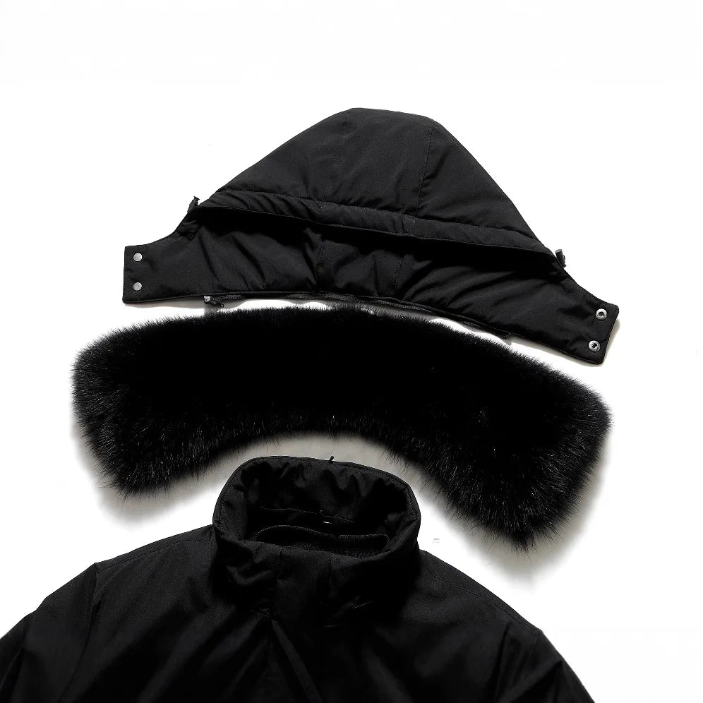 Canada Fashion Winter Jacket for Men Down Coat Parka Men's White Goose Down Jacket Long Padding Detachable Down Inner Liner H819