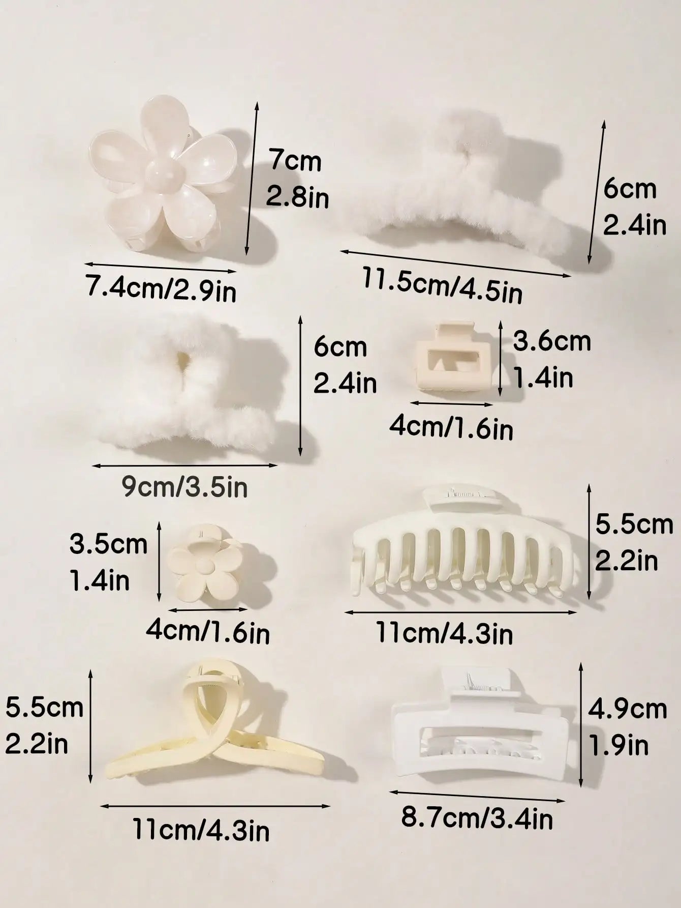 8Pcs Autumn Winter Pink Fashion Hair Accessories for Women 4.9Inch Large Hair Claw Clips,Matte Banana Clip,Strong Hold Jaw Clip