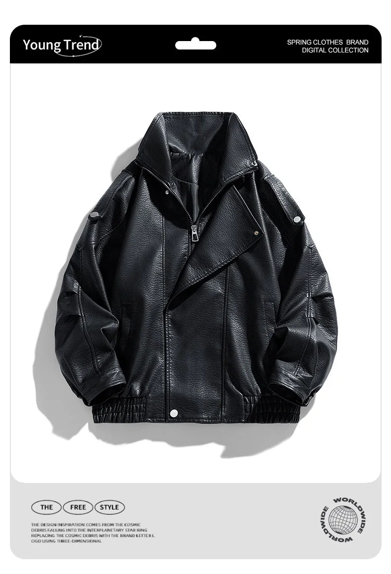 Autumn Winter New High Quality Outdoor Handsome Windproof Breathable Leather Jacket Comfortable Multi functional Trendy Jacket
