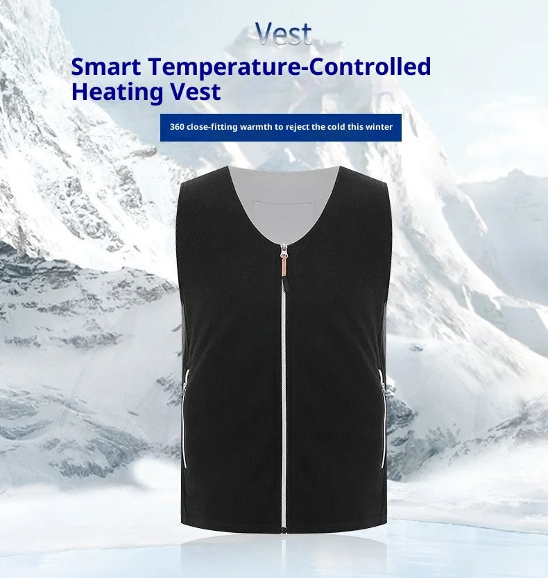 Heated Fleece Vest Smart Warming Jacket Winter Electric Thermal Coat Men Women USB Charging Lightweight Outdoor Sports