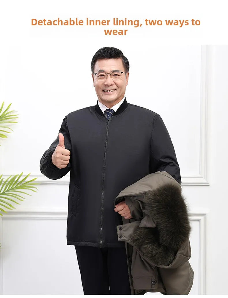 Canada Fashion Winter Jacket for Men Down Coat Parka Men's White Goose Down Jacket Long Padding Detachable Down Inner Liner H819