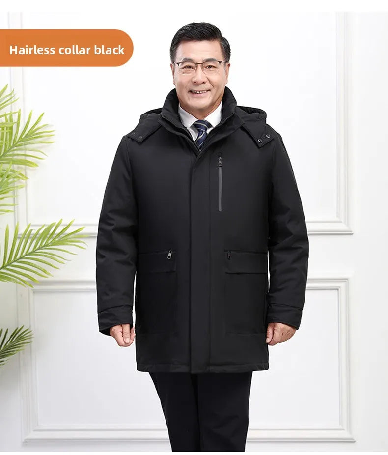 Canada Fashion Winter Jacket for Men Down Coat Parka Men's White Goose Down Jacket Long Padding Detachable Down Inner Liner H819